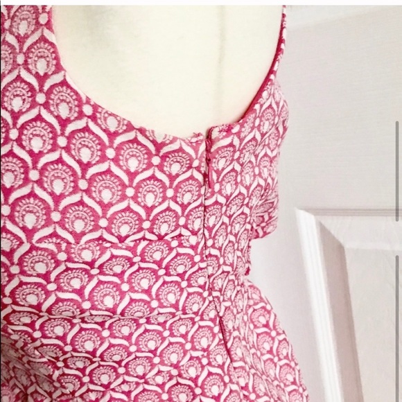 I Heart Ronson Pink White Sleeveless Keyhole Dress - Picture 6 of 9